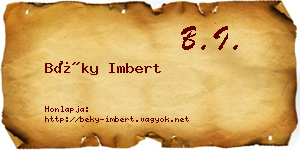 Béky Imbert névjegykártya